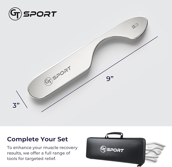 GT Sport S3 Tool is a Precision Muscle Scraper + 2 Hour Training Video. Myofascial Massage Treatment. Professional-Grade IASTM and Physical Therapy Gua Sha Graston Like Massage Tool