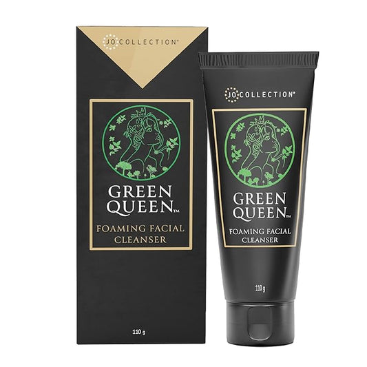 Facial Wash Foaming Cleanser by Green Queen helps removes excess oil, dirt, and makeup | Foaming action | refreshes & cleanses face |help calm skin | Fragrance Free| 110 g