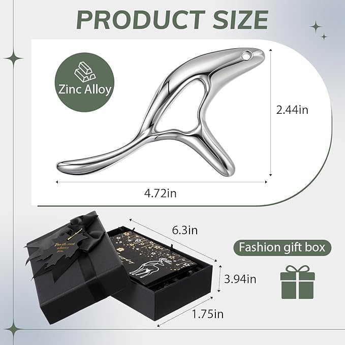 Nuanchu Massage Tool for Deep Tissue & Myofascial Release with Gift Box, Muscle Scraper for Full Body Pain Relief, Thumb Protector for Acupressure & Gua Sha Therapy