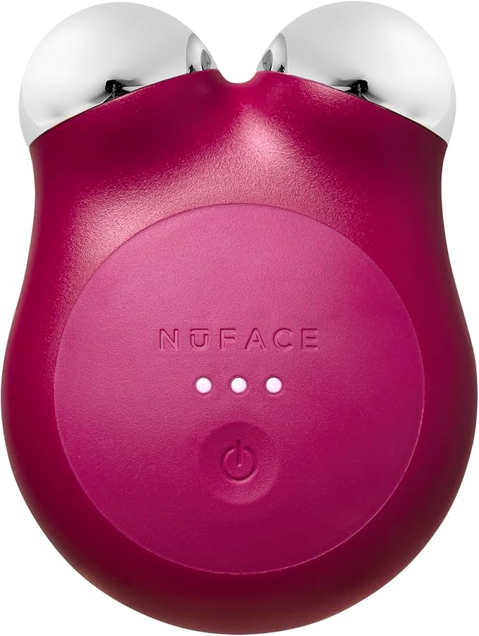 NuFACE MINI+ Microcurrent Facial Device Kit - Limited Edition FDA Cleared Face Massager Device + Microcurrent Gel Activator & Applicator Brush - Velvet Rose