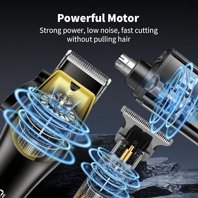 Professional Hair Clippers & Cordless Barber Clippers for Men, Rechargeable Trimmer Set and Facial Grooming Tool Kit, Ear, Nose Hair Trimmer Set, Gifts for Men