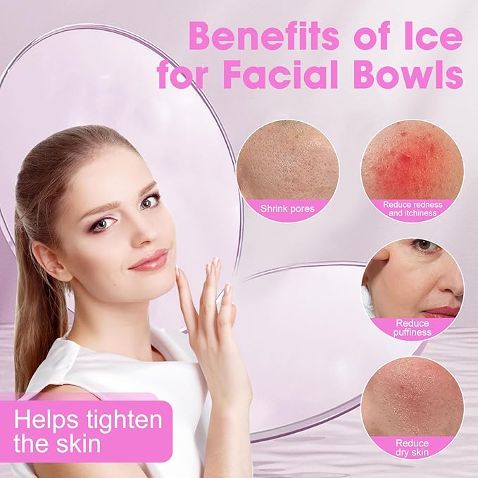 Face Bowl for Ice Silicone Facial Bowls with Built - in Tray Foldable Washbasin for Face Tub Plunge & Cold Plunge Quick Skin Cooling in Ice Baths -Bath Spa Tool for Home Camping Travel & Purple