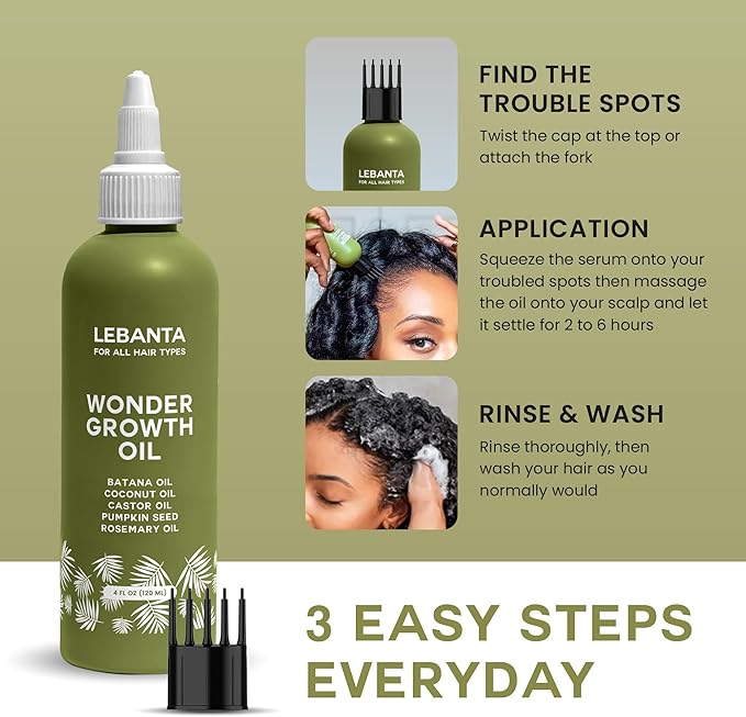 Batana Oil For Hair Growth - 100% Pure, Raw & Natural Blend With Organic Castor, Pumpkin Seed, Coconut and Rosemary Oil - Thicker, Stronger Hair For Men & Women Scalp (1 Pack)