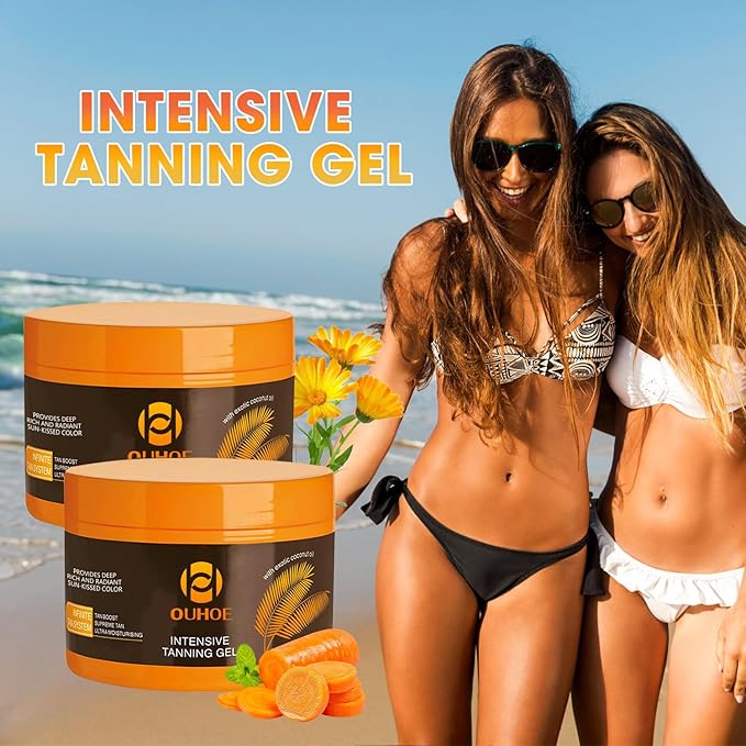 Luxury Intensive Tanning Gel, Intensive Tanning Luxe Gel, Natural Tanning Cream Gel for Natural Tan Skin, Brown Tanning Gel for Sunbeds & Outdoor Sun (2Pcs)