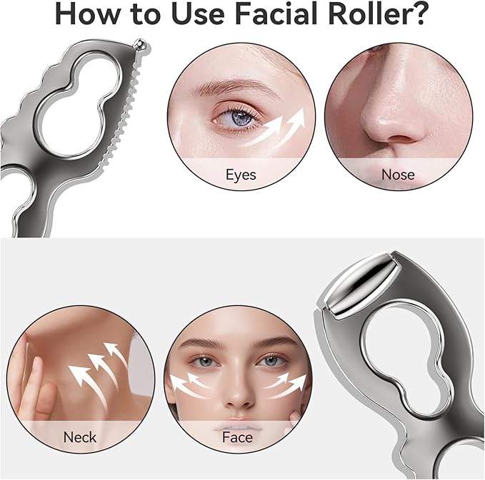 Gua Sha Facial Tools Stainless Steel Guasha Tool for Face Metal Gua Sha Muscle Scraper Tool Massage Body Gua Sha Graston Tool Physical Therapy Face Sculpting Tool Iastm Tool Derma Edge Women Skin Care