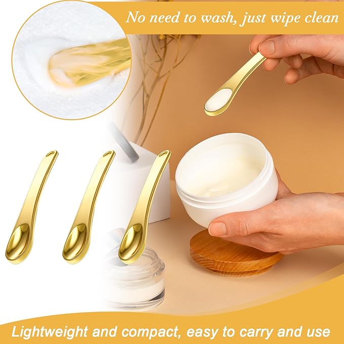 13 Pcs Esthetician Supplies 3 Gold Bowls Stainless Steel 3 Gold Skincare Spatula Metal 3 Facial Fan Brushes 3 White Facial Headbands Esthetician Clear Cosmetic Bag with Zipper for Women Facials