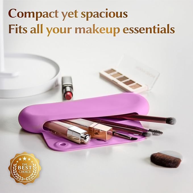 Silicone makeup brush holder, travel