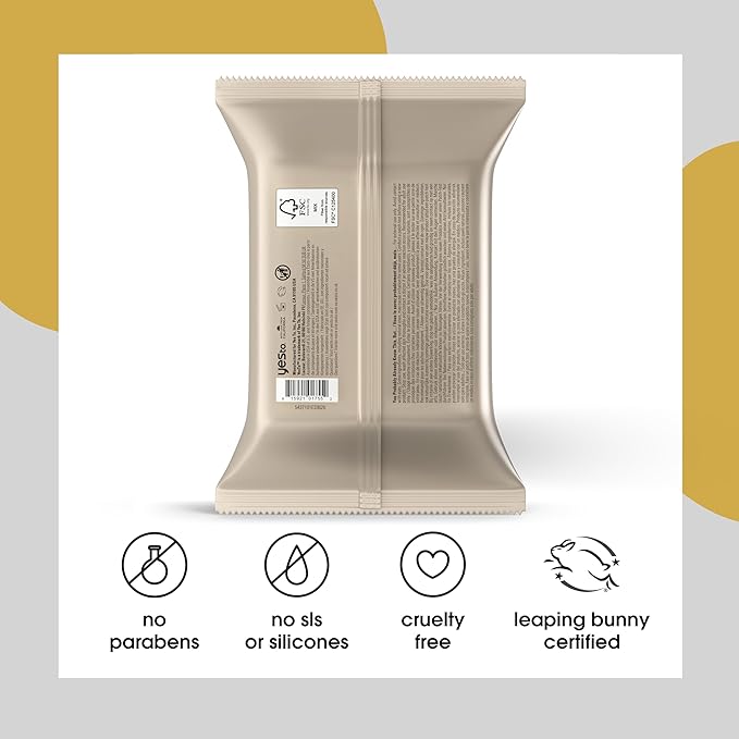 Yes To Face Wipes for Women and Men, Restoring Facial Cleansing Wipes for use as a Make Up Remover, Cleaning, Soothing, Coconut (Pack of 2)