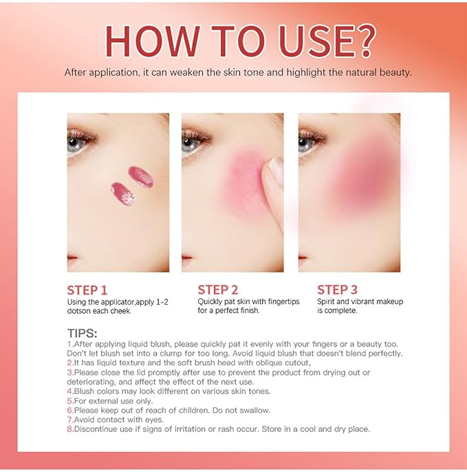 MAEPEOR Matte Liquid Blush 9 Colors Soft Cream (Color 08)