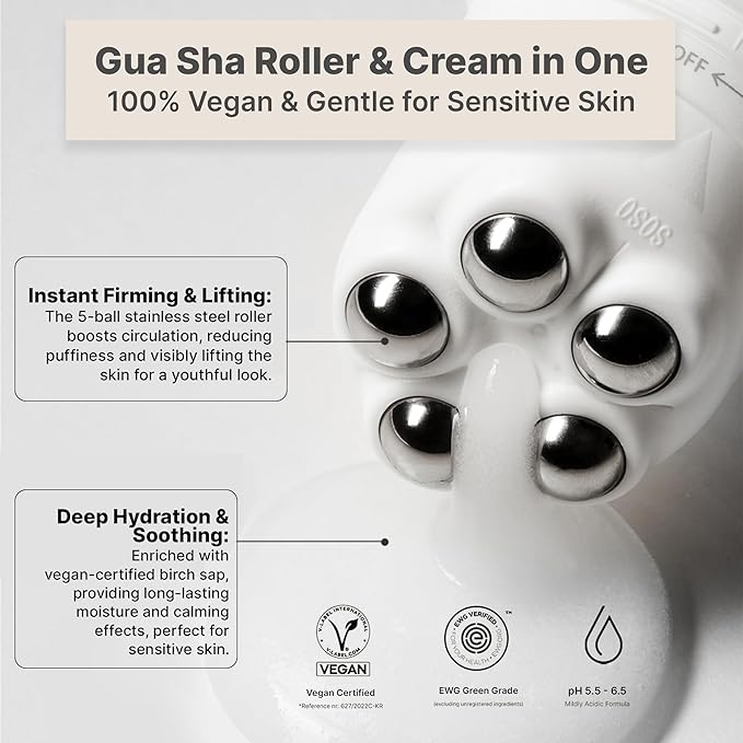 Birch V-Shape Face Cream, Anti-Aging Moisturizer for Firming & Lifting - Korean Skincare Gua Sha Cream- Eye & Neck Tightening for Wrinkles, Puffiness & Dark Circles-Vegan K-Beauty (4.05 Fl Oz)