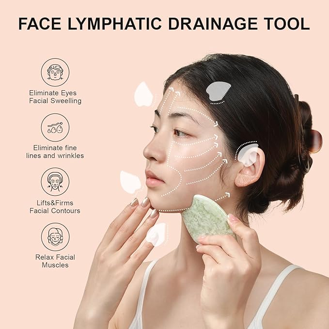 Gua Sha Facial Tools Body Massager,Lymphatic Drainage,Sculpting,Lifting,de-Puff Tool,Full Body Massage Tool for Face/Neck/Shoulder/Back/Leg,Beauty Tools Accessories