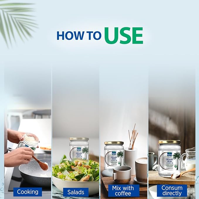 "Parachute Naturalz Organic Virgin Coconut Oil | Cooking Oil, Hair Oil, Body Oil & Oil Pulling | Cold Pressed | Unbleached | Unrefined | Non-Hydrogenated | MCT Oil | USDA Certified |6.7 Fl. Oz. | Glass Jar"