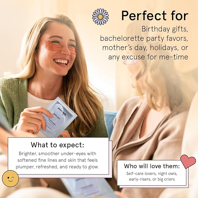 grace & stella Under Eye Patches (12 pairs) Eye Masks for Dark Circles and Puffiness - Birthday Gifts for Women, Bachelorette Party Favors, Bridesmaid Proposal Gifts, Self Care, Spa, Relaxation, Vegan