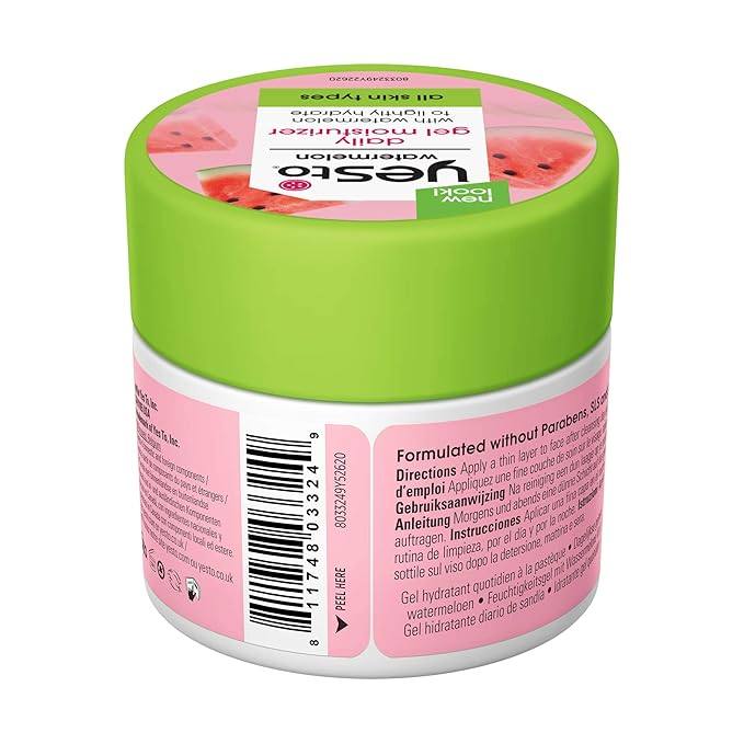 Yes To Watermelon Daily Gel Moisturizer, Skin Texture Improvement & Refreshing, Antioxidants, Sodium Hyaluronate, 1.7 Fl Oz
