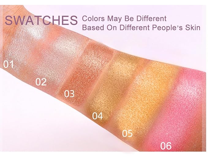 MAEPEOR Face Highlighter Palette 6 Colors Smooth Shimmer (Color 05)
