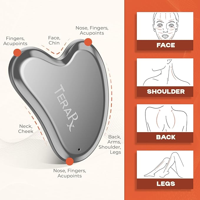 Terahertz Gua Sha for Enhanced Lymphatic Drainage, Reduced Puffiness, and Relieved Facial Tension – 100% Authentic Terahertz Stone Gua Sha Facial Tools