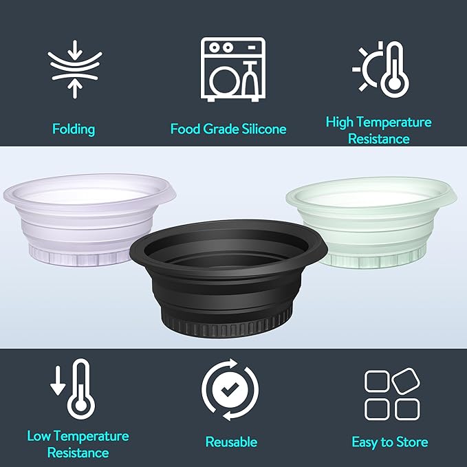 Silicone Face Bowl for Ice with Built-in Icetray,Ice Facial Folding Washbasin,Foldable Face Ice Bath Bowl,Skin Tightening, Acne Relief Facial Plunge Bowl for Home & Travel (Black)