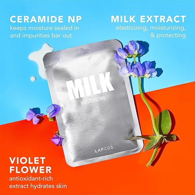 Lapcos milk sheet mask, moisturizing