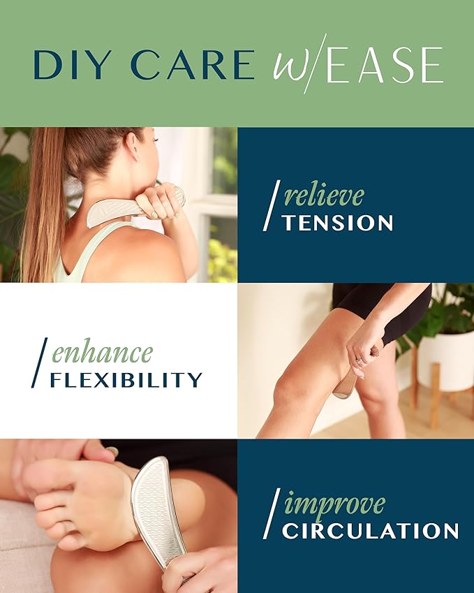 Muscle Scraper Tool with Patent-Pending Non-Slip Grip – Family-Owned Brand - Myofascial Release Tool to Relieve Tension – Massage Scraper for Sore Muscles - Stainless Steel Gua Sha for The Whole Body