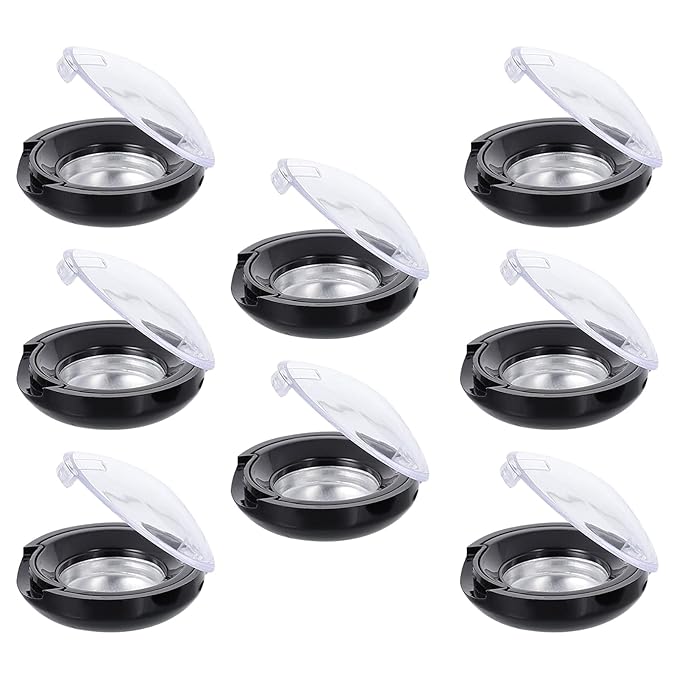 Lurrose Makeup Pallet 8pcs Empty Eyeshadow Trays Round