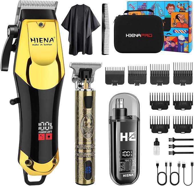 Professional Hair Clippers & Cordless Barber Clippers for Men, Rechargeable Trimmer Set and Facial Grooming Tool Kit, Ear, Nose Hair Trimmer Set, Gifts for Men
