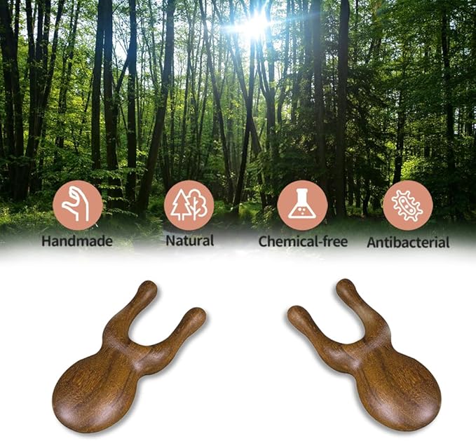 Wooden Gua Sha Facial Tools - Head Massager Sandalwood Wood Massage Tool for Face Nose Eye - Multifunctional Wood Therapy Massager Tools - Handheld Meridians Acupressure Tool - Gift for Women Men Mom