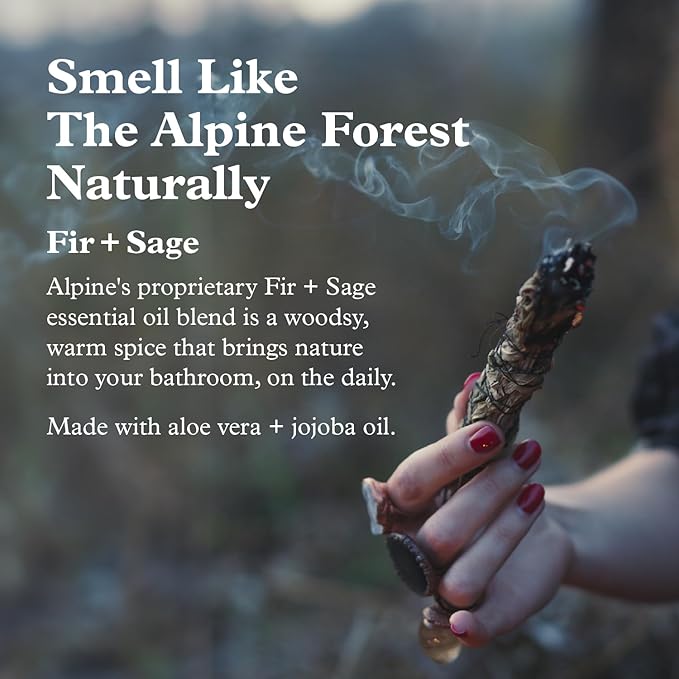 Alpine Provisions Natural Fir & Sage Body Wash – Refreshing & Moisturizing with Essential Oils, Aloe Vera & Coconut Oil – Vegan, Sulfate-Free, Plastic-Free Aluminum Bottle – 16.9 FL Oz