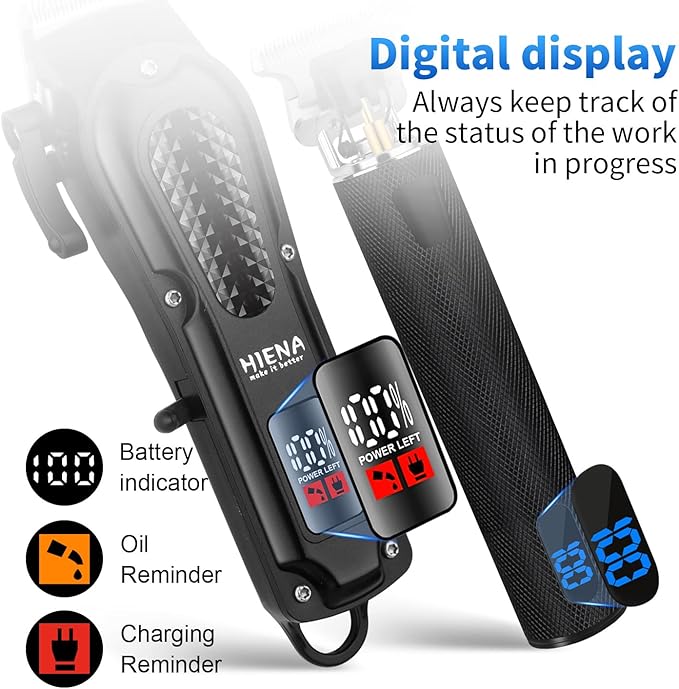 Professional Cordless Hair Clippers for Men, T-Blade Beard Trimmer & Foil Shaver & Nose Hair Trimmer Set, Barber Clipper Hair Cutting Grooming Kit