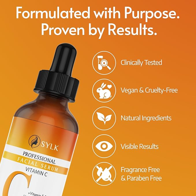 Vitamin C Serum For Face - Anti Aging Formula with Hyaluronic Acid & Vitamin E – Brightening Serum – Treatment for Dark Spots, Tone, Fine Lines & Wrinkles - Microneedling - Korean Skincare - 2 fl oz