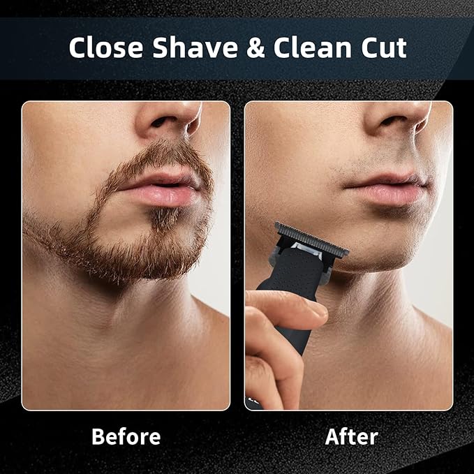 Beard Trimmer for Men Professional Hair Trimmer for Men Hair Clippers Eletric Razor Shavers Zero Gapped T Blade Edgers Liners Cordless Rechargeable Mustache Grooming Kit for Body