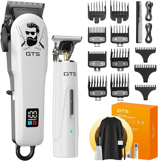 GTSPro Hair Clippers for Men, Clippers and Trimmers Set, Barber Clippers, Electric Hair Trimmer with Box, Gifts for Men White
