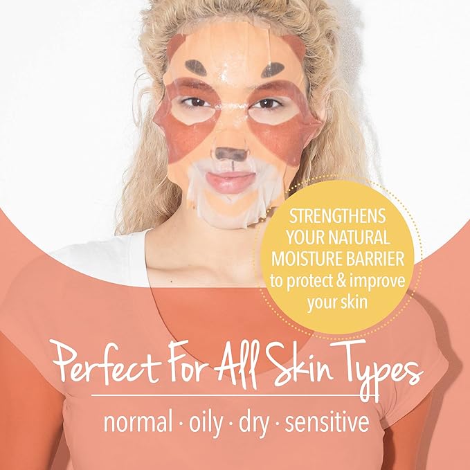 masque BAR Pretty Animalz Animal Character Sheet Mask, Korean Skin Care, Korean Spa Masks for All Skin Types, Spa Gifts, Birthday Party Gifts, Girls' Night, Skincare Party, Assorted Pack of 12