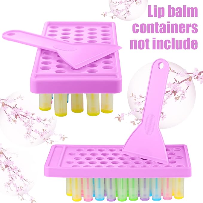 2 Sets Lip Balm Tray and (Purple)