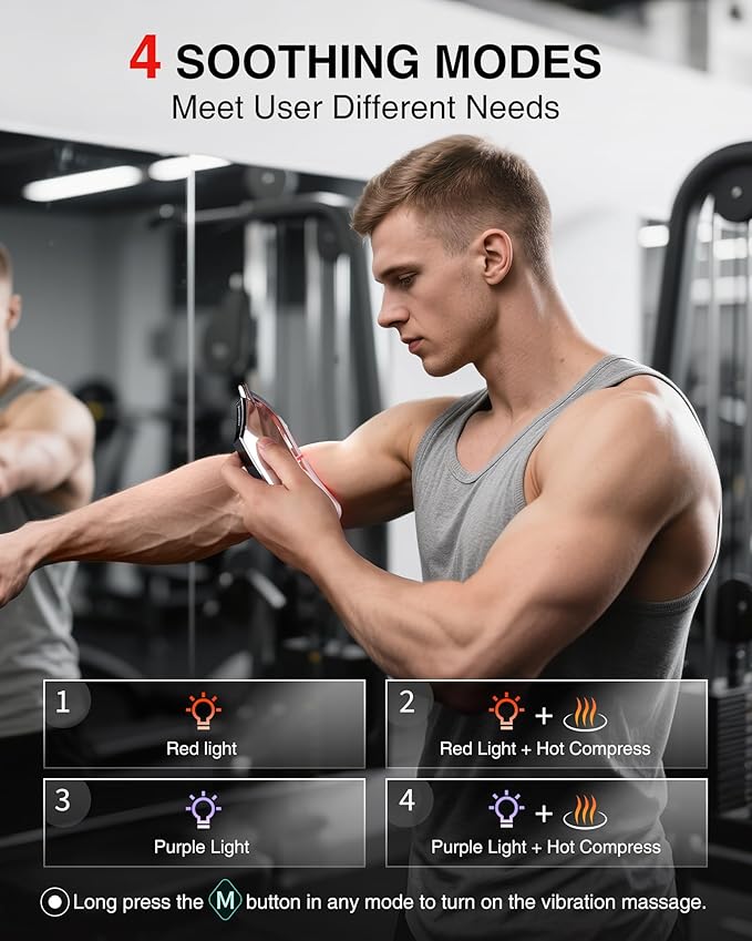 Heated Muscle Scraper Tool - 2025 New Electric Fascial Knife for Deep Tissue Massage with Light-Care 4 Modes 3 Heating 3 Vibration for Athletes Workers Soothing Whole Body Gua Sha Tool Gift