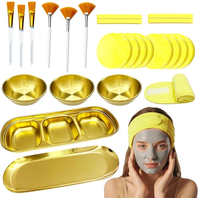 24 Pcs Facial Bowls Esthetician, Facial Bowl and Brush Set,Mixing Bowls for Women Facial Mask Mixing Kit