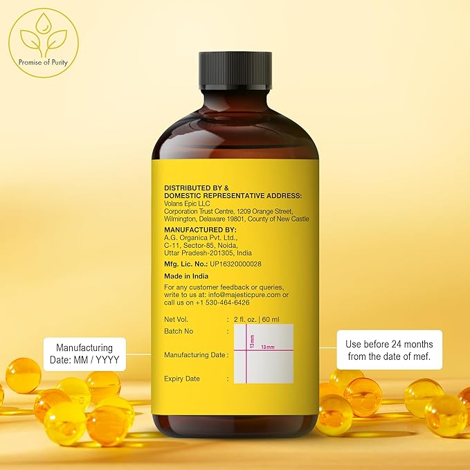 Majestic Pure Vitamin E Oil - 100% Pure & Natural, 2 Fl Oz