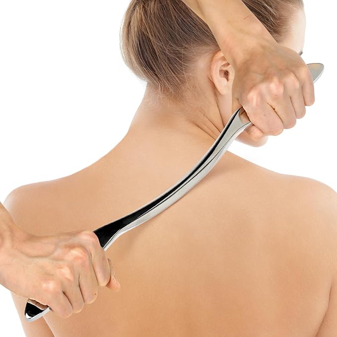 tonchean 8-Piece Muscle Scraper IASTM Tool Set, Gua Sha Scraping Massage Tool Set Stainless Steel Myofascial Release Tool Deep Tissue Massage Tool Set for Reduce Arms, Legs, Back, Shoulder Muscle Pain