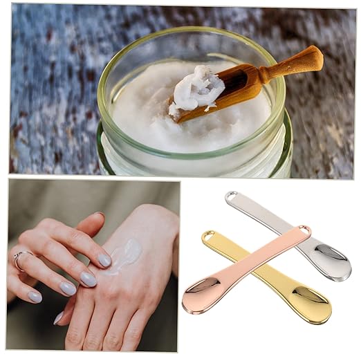 GLEAVI 3pcs Mini Cosmetic Spatulas Reusable Makeup Applicators for Creams Lotions Masks Skin-Friendly Face Spoons for Skincare Beauty Routine