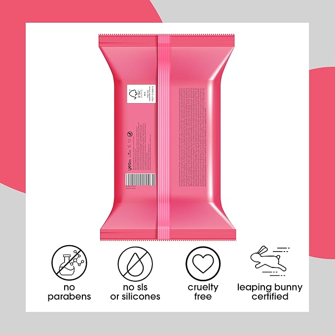 Yes To Face Wipes for Women and Men, Brightening Facial Cleansing Wipes for use as a Make Up Remover, Cleaning, Soothing, Grapefruit (Pack of 2)