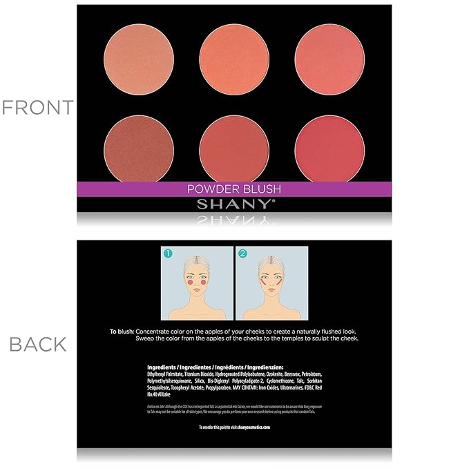 SHANY Shimmer & Matte Warm-Toned Blush Palette -