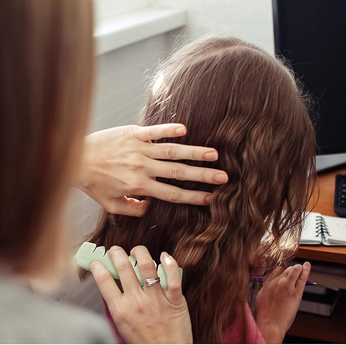 Geiserailie 2 Pieces Jade Combs Massage Stone Hair Gua Sha Scraping Scalp Comb Facial Massage Tool Multifunctional Handheld Head Tools Head Caring Therapy Mother's Day Gift(Square Style)