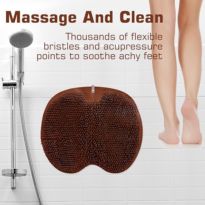 Shower foot scrubber mat back