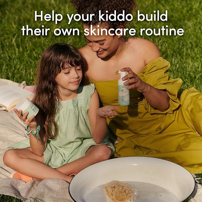 Evereden Happy Kids Skin & Lips Routine - Multi-Vitamin Kids Face Wash & Kids Face Cream & Tinted Lip Oil Set - Clean & Vegan Skin Care for Kids 3+ - Moisturizing, Nourishing, & Protective Kids Skin