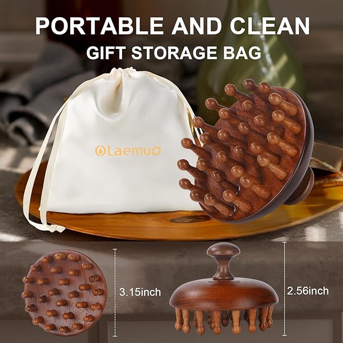 Wooden Scalp Massager for Hair Growth｜Full Body Massage Tool｜Scalp Brush｜Gua Sha｜Portable Massage Tool