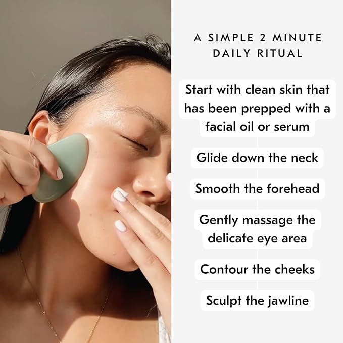Mount Lai Jade Gua Sha Facial Tool – The Stone of Eternal Youth – 100% Genuine Jade Stone Face Sculpting Tool for Lymphatic Drainage, Puffiness Reduction & Timeless Radiance