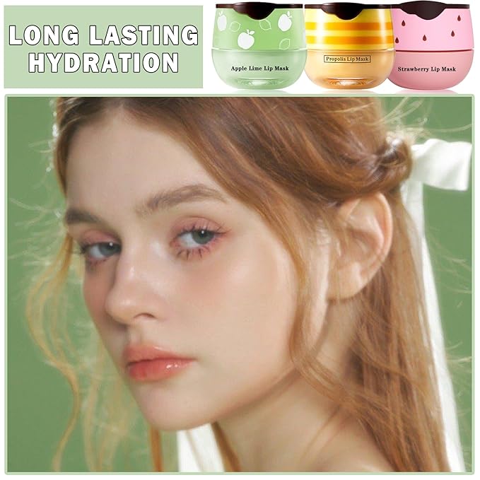 3PCS Bee Lip Balm Honey Pot Lime)