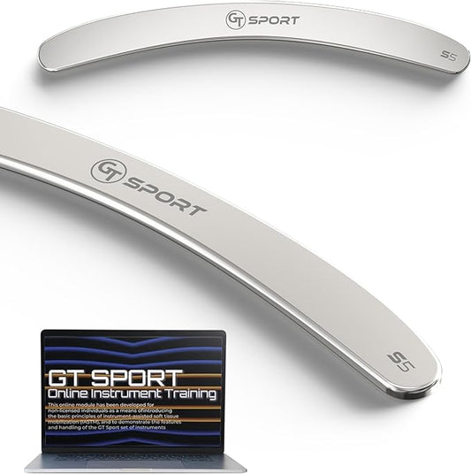 GT Sport S5 Tool is a Precision Muscle Scraper + 2 Hour Training Video. Myofascial Massage Treatment. Professional-Grade IASTM and Physical Therapy Gua Sha Graston Like Massage Tool