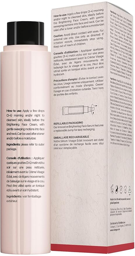 Maison Rouge Brightening Face Serum Refill by Codeage – Glutathione, Vitamin C, E, Hyaluronic Acid & Collagen – Radiance & Antioxidant Support – Paraben-Free – For All Skin Types – 1.7 fl oz