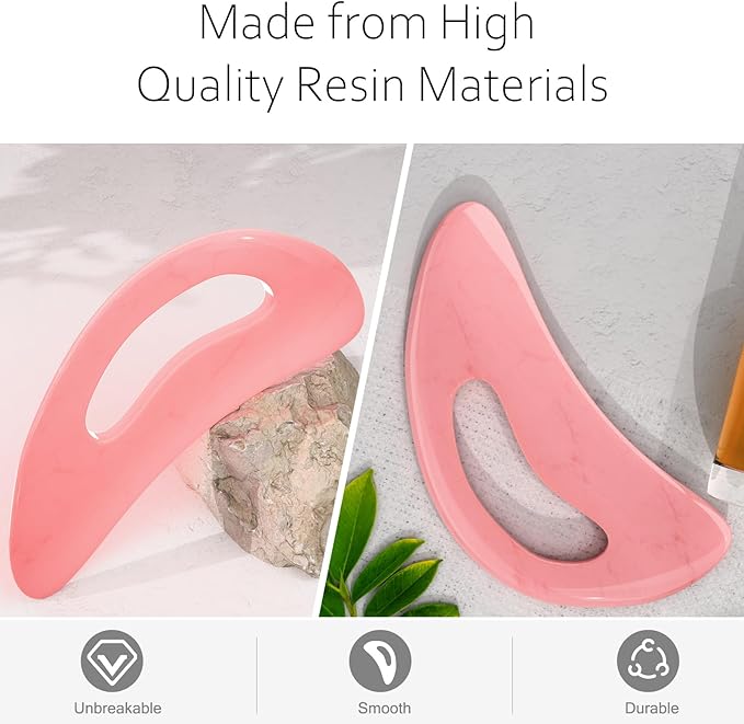 AICNLY Large Gua Sha Massage Tool, Lymphatic Drainage Massager, Muscle Scraping Massage Tools, Body Sculpting Anti Cellulite Tools for Man and Women (Pink)