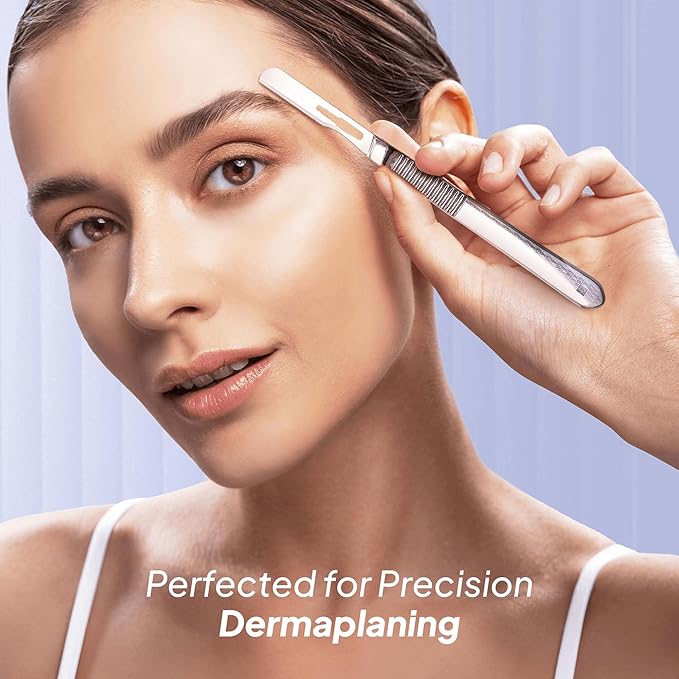 #14R Blades Dermaplaning Scalpels with Dermaplane Handle - Pack of 15 Dermaplane Razor for Women Face + Dermaplane Handle #3, Dermaplaning Tool for Face
